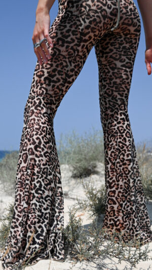 leopard flair pants